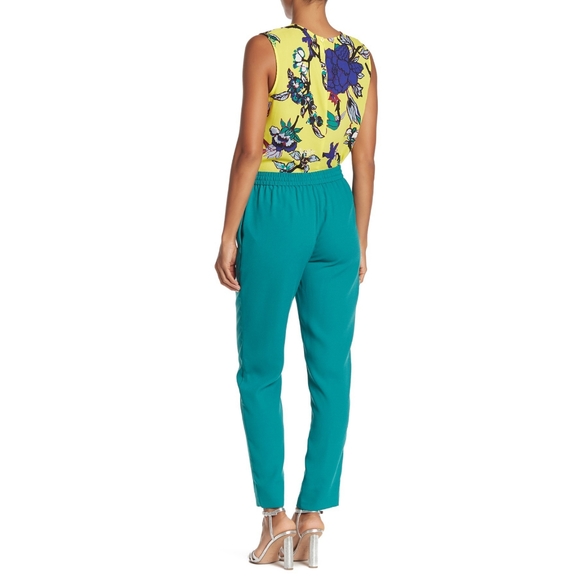 DVF Bennet Drawstring Crepe High Waist Juniper - Picture 2 of 2